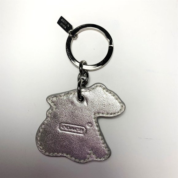Coach Polar Bear Scarf Winter Patent Leather Key Ring Key Chain KeyFob Bag Charm - Picture 2 of 2